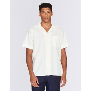 Knowledge Cotton Box Short Sleeve Seersucker Shirt 1387 Egret L