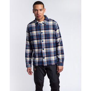 Knowledge Cotton Pine Big Checked Heavy Flannel Overshirt 1001 Total Eclipse L