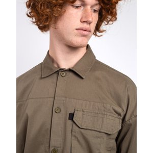 Knowledge Cotton Outdoor Twill Overshirt With Contrast Fabric 1068 Burned Olive XL