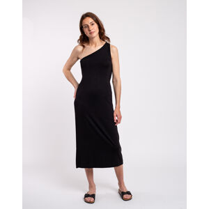 Ninety Percent Astrid Stretch Tencel™ Asymmetric Strap Dress BLACK L