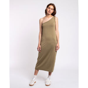 Ninety Percent Astrid Stretch Tencel™ Asymmetric Strap Dress GREY GREEN S