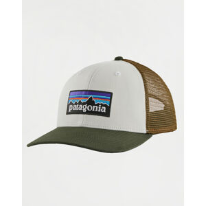 Patagonia P-6 Logo Trucker Hat White w/Kelp Forest