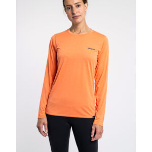Tričko Patagonia W's L/S Cap Cool Daily Graphic Shirt Boardshort Logo: Tigerlily Orange X-Dye